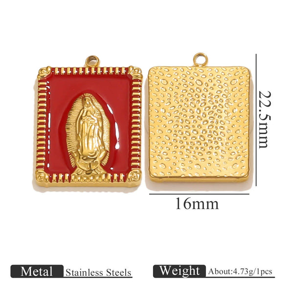 Jewelry Stainless Steel Gold Plated Oil Drops Cartoon Characters Pendant