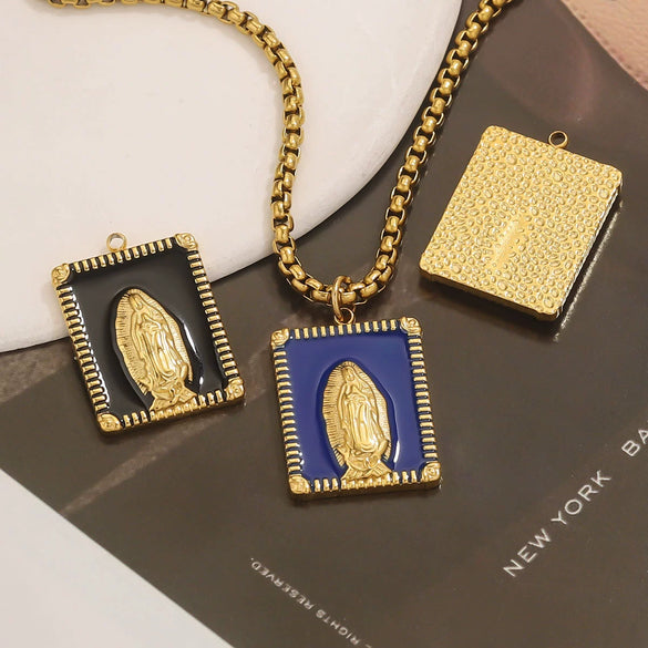 Jewelry Stainless Steel Gold Plated Oil Drops Cartoon Characters Pendant