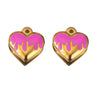 Jewelry Stainless Steel Heart Dripping Oil Pendant For Diy Necklace Earrings Handmade