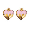 Jewelry Stainless Steel Heart Dripping Oil Pendant For Diy Necklace Earrings Handmade
