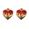 Jewelry Stainless Steel Heart Dripping Oil Pendant For Diy Necklace Earrings Handmade