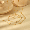 Jewelry Stainless Steel Heart Pattern Electroplated Women's Regular Chain Necklace And Bracelet