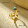 Jewelry Stainless Steel Heart Shape Electroplating Fashion Design Natural Stone