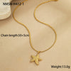 Jewelry Stainless Steel Heart Shape Electroplating Women's Fashion Ol Starfish Necklace Earrings Ring Suit