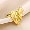 Jewelry Stainless Steel Heart Star Ring Exaggerated Asymmetrical Pleated Electroplated