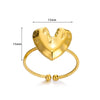 Jewelry Stainless Steel Heart Star Ring Exaggerated Asymmetrical Pleated Electroplated