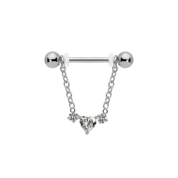 Jewelry Stainless Steel Heartshaped Mushroom Rose Breast Ring With Rhinestones Electroplating Animal Zodiac Style