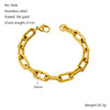 Jewelry 316L Stainless Steel Hiphop Bracelet Goldplated Geometric Design Unisex