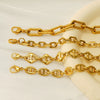 Jewelry 316L Stainless Steel Hiphop Bracelet Goldplated Geometric Design Unisex