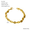 Jewelry 316L Stainless Steel Hiphop Bracelet Goldplated Geometric Design Unisex