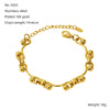 Jewelry 316L Stainless Steel Hiphop Bracelet Goldplated Geometric Design Unisex