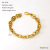 Jewelry 316L Stainless Steel Hiphop Bracelet Goldplated Geometric Design Unisex