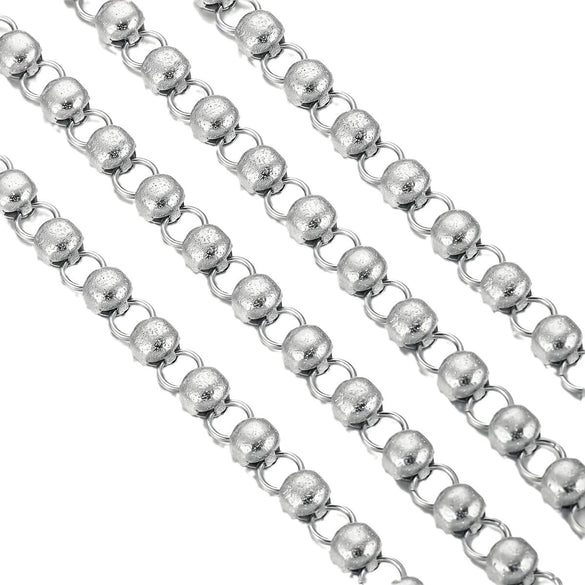 Jewelry Stainless Steel Hollow Goldplated Necklace With Brushed Barrel Gold Chain And Vacuum Gold Plating Treatment
