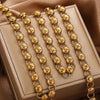 Jewelry Stainless Steel Hollow Goldplated Necklace With Brushed Barrel Gold Chain And Vacuum Gold Plating Treatment