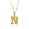 Jewelry Stainless Steel Imitation Gold Metallic Stylish Electroplated Letter Necklace
