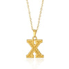 Jewelry Stainless Steel Imitation Gold Metallic Stylish Electroplated Letter Necklace