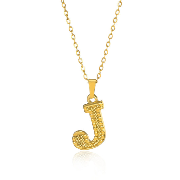 Jewelry Stainless Steel Imitation Gold Metallic Stylish Electroplated Letter Necklace