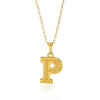 Jewelry Stainless Steel Imitation Gold Metallic Stylish Electroplated Letter Necklace
