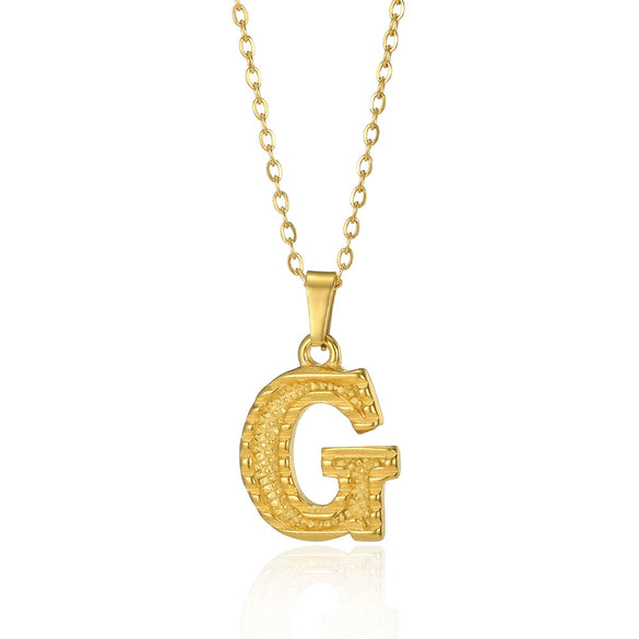 Jewelry Stainless Steel Imitation Gold Metallic Stylish Electroplated Letter Necklace