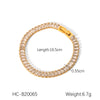 Jewelry Stainless Steel Inlaid Square Zircon Geometric Style Clavicle Chain For Women