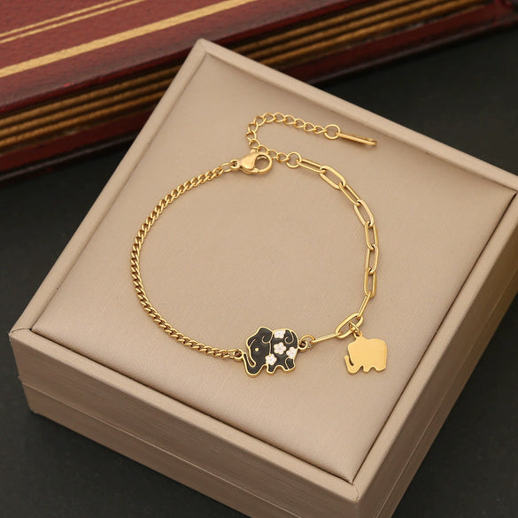 Jewelry Stainless Steel Insect Dripping Oil Women's Devil's Eye Star Butterfly Bracelet