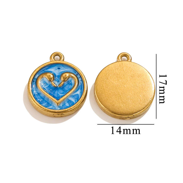 Jewelry Stainless Steel 18K Gold Plated Fish Pattern Diy Handmade Pendant Necklace Earrings Hanging Accessories