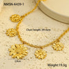 Jewelry Stainless Steel 18K Gold Plated Flower Geometric Pendant Necklace For Women Fashion Electroplated