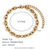 Jewelry Stainless Steel 14K Gold Plated Geometric Coffee Bean Bracelet For Women