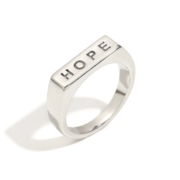 Jewelry Stainless Steel 18K Gold Plated Geometric Letter Ring Electroplating