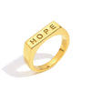 Jewelry Stainless Steel 18K Gold Plated Geometric Letter Ring Electroplating