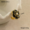 Jewelry Stainless Steel 18K Gold Plated Geometric Style Camellia Oil Drop Flower Necklace Ring Earrings