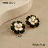 Jewelry Stainless Steel 18K Gold Plated Geometric Style Camellia Oil Drop Flower Necklace Ring Earrings