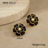 Jewelry Stainless Steel 18K Gold Plated Geometric Style Camellia Oil Drop Flower Necklace Ring Earrings