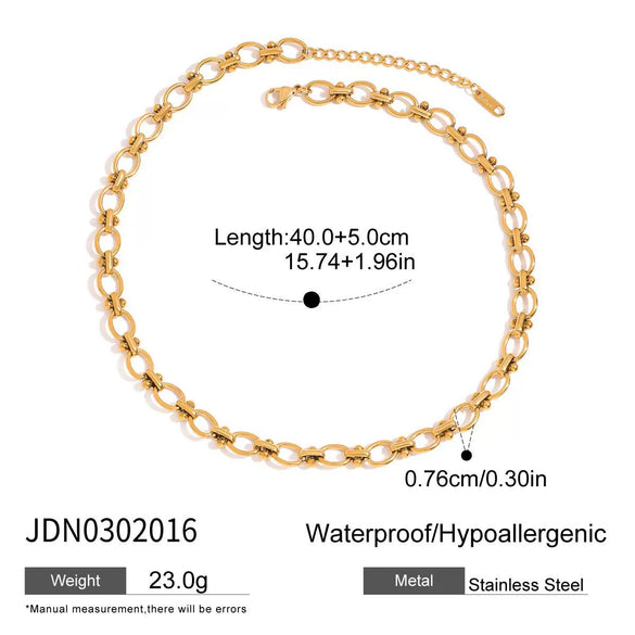 Jewelry Stainless Steel 18K Gold Plated Oil Drop Printed Geometric Style