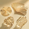 Jewelry Stainless Steel 18K Gold Plated Shellshaped Handmade Leaves Flower Pieces Bookmark Pendant