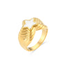 Jewelry Stainless Steel 18K Goldplated Geometric Fivepointed Star Ring