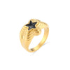 Jewelry Stainless Steel 18K Goldplated Geometric Fivepointed Star Ring