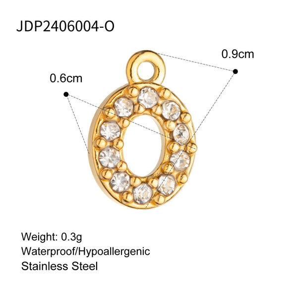 Jewelry Stainless Steel Letter Pendant Necklace With Diamond For Women