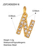 Jewelry Stainless Steel Letter Pendant Necklace With Diamond For Women