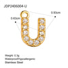 Jewelry Stainless Steel Letter Pendant Necklace With Diamond For Women