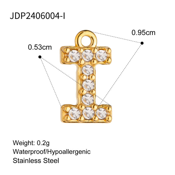 Jewelry Stainless Steel Letter Pendant Necklace With Diamond For Women
