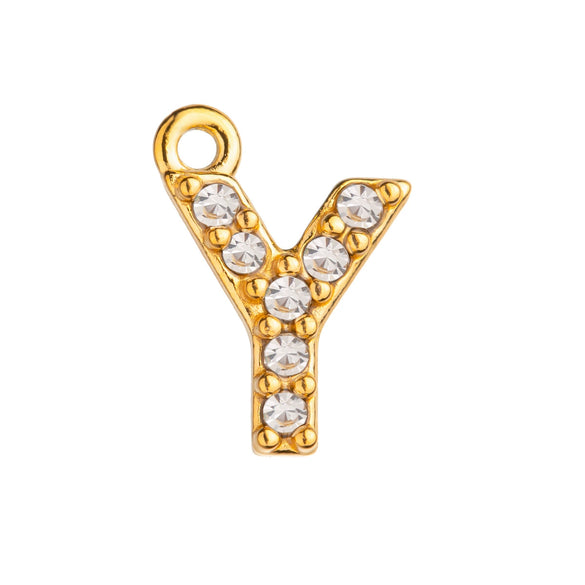 Jewelry Stainless Steel Letter Pendant Necklace With Diamond For Women