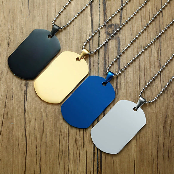 Jewelry Stainless Steel Lettering Tag Pendant Sweater Chain Necklace