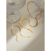 Jewelry Stainless Steel Love Rhinestone Letters Snake Chain Necklace Electroplated