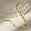 Jewelry Stainless Steel Love Rhinestone Letters Snake Chain Necklace Electroplated