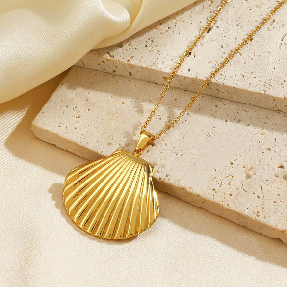 Jewelry Stainless Steel Marine Life Shell Earrings Necklace Electroplating For Women Minimalist Style