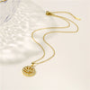 Jewelry Stainless Steel Mixed Gem Inlay Devil's Eye Pendant Necklace Electroplating