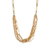Jewelry Stainless Steel Multilayer Chain Splicing Geometric Style Electroplating Bracelet Necklace