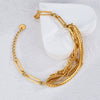 Jewelry Stainless Steel Multilayer Chain Splicing Geometric Style Electroplating Bracelet Necklace