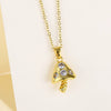 Jewelry Stainless Steel Mushroom Shaped Mixed Gem Inlaid Clavicle Necklace For Girls